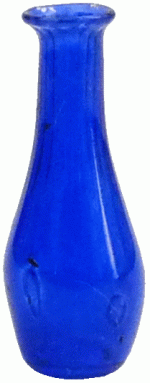 Ridged Blue Glass Bud Vase