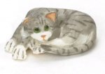 Cat Curled Gray